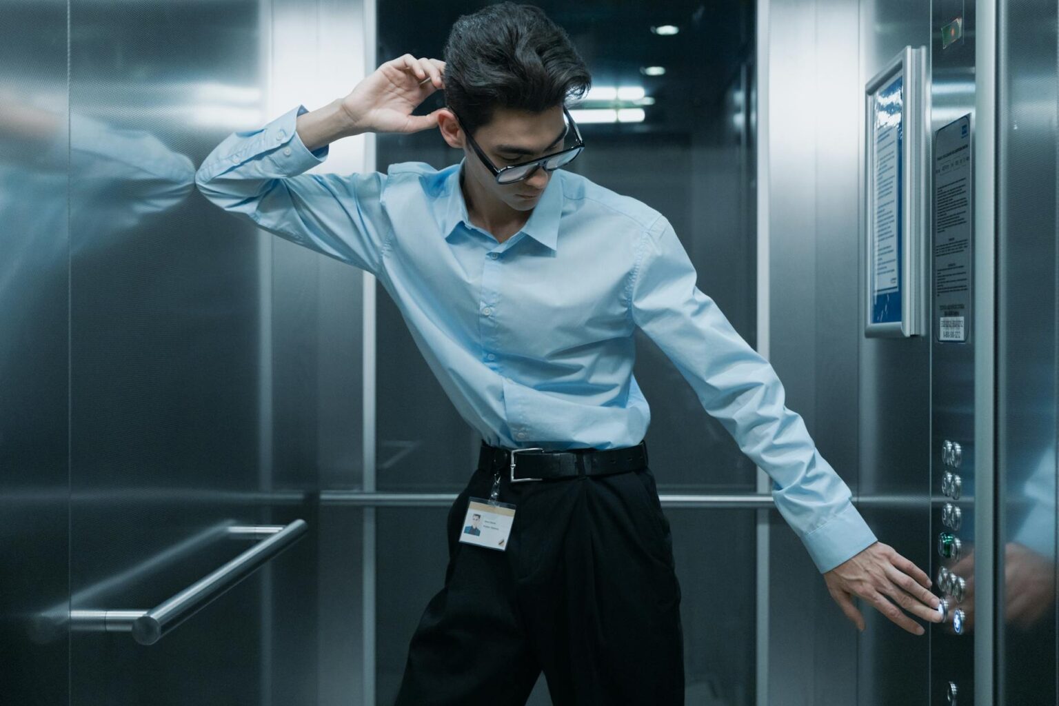 Modern smart glasses with transparent display technology on white background