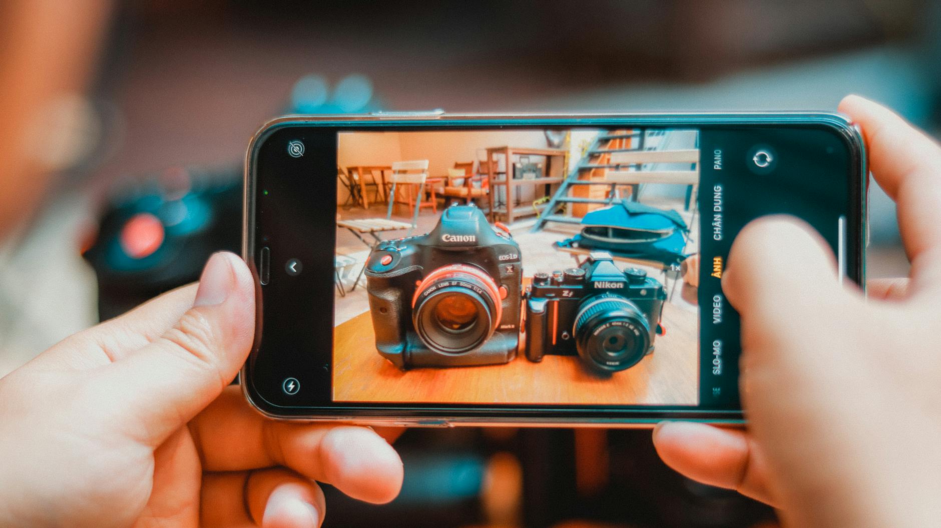 Side-by-side photo comparison showing different camera results and image quality