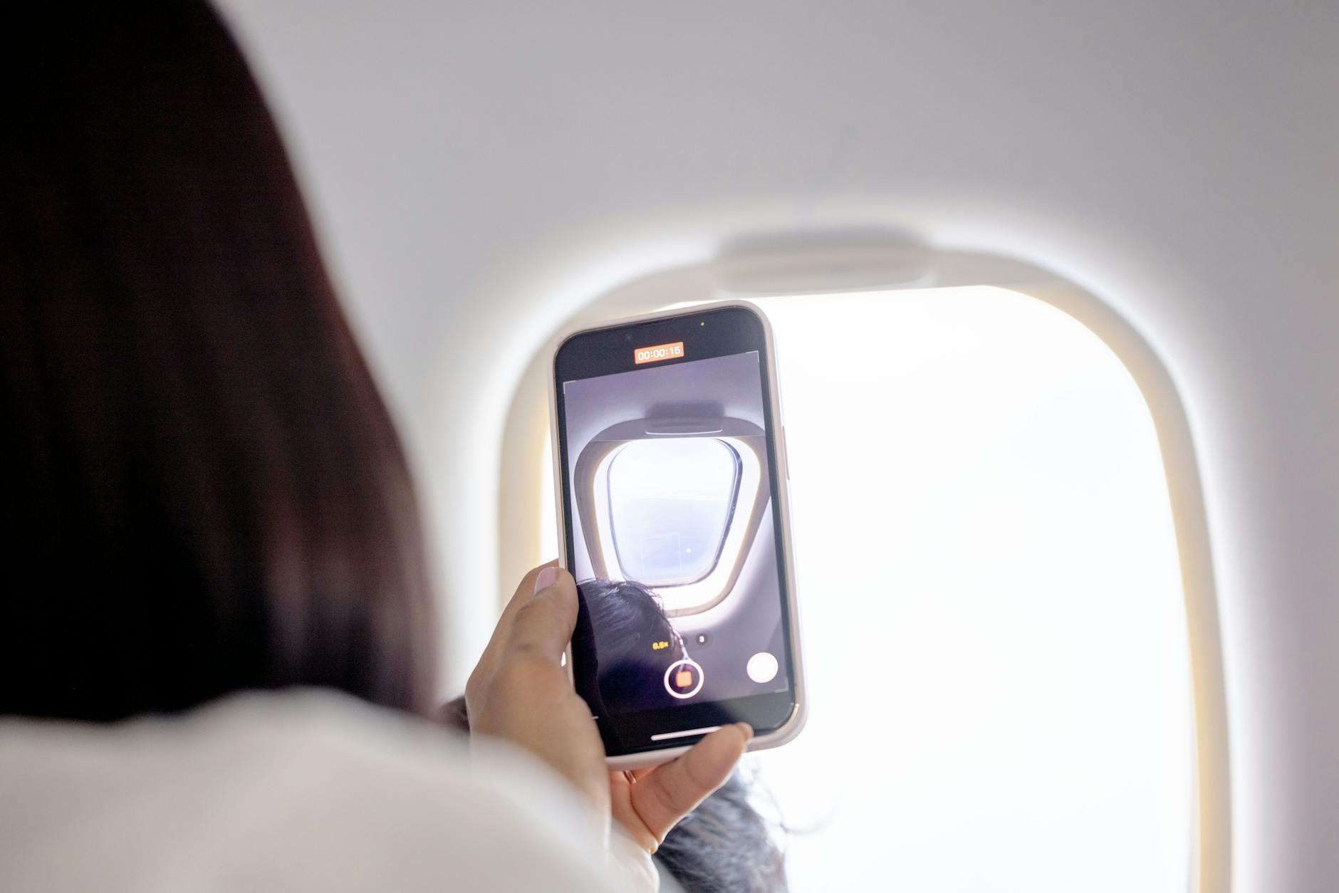 Traveler using wearable technology while exploring foreign destination