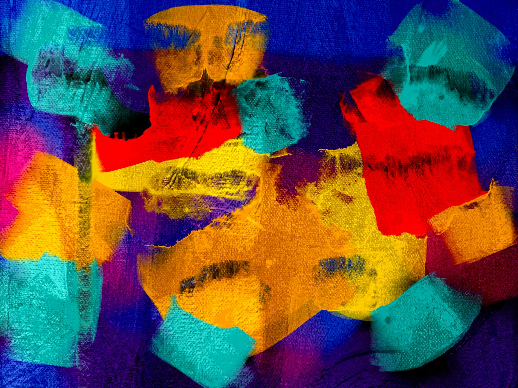 Digital artist working on creative photo manipulation with multiple layers and effects visible