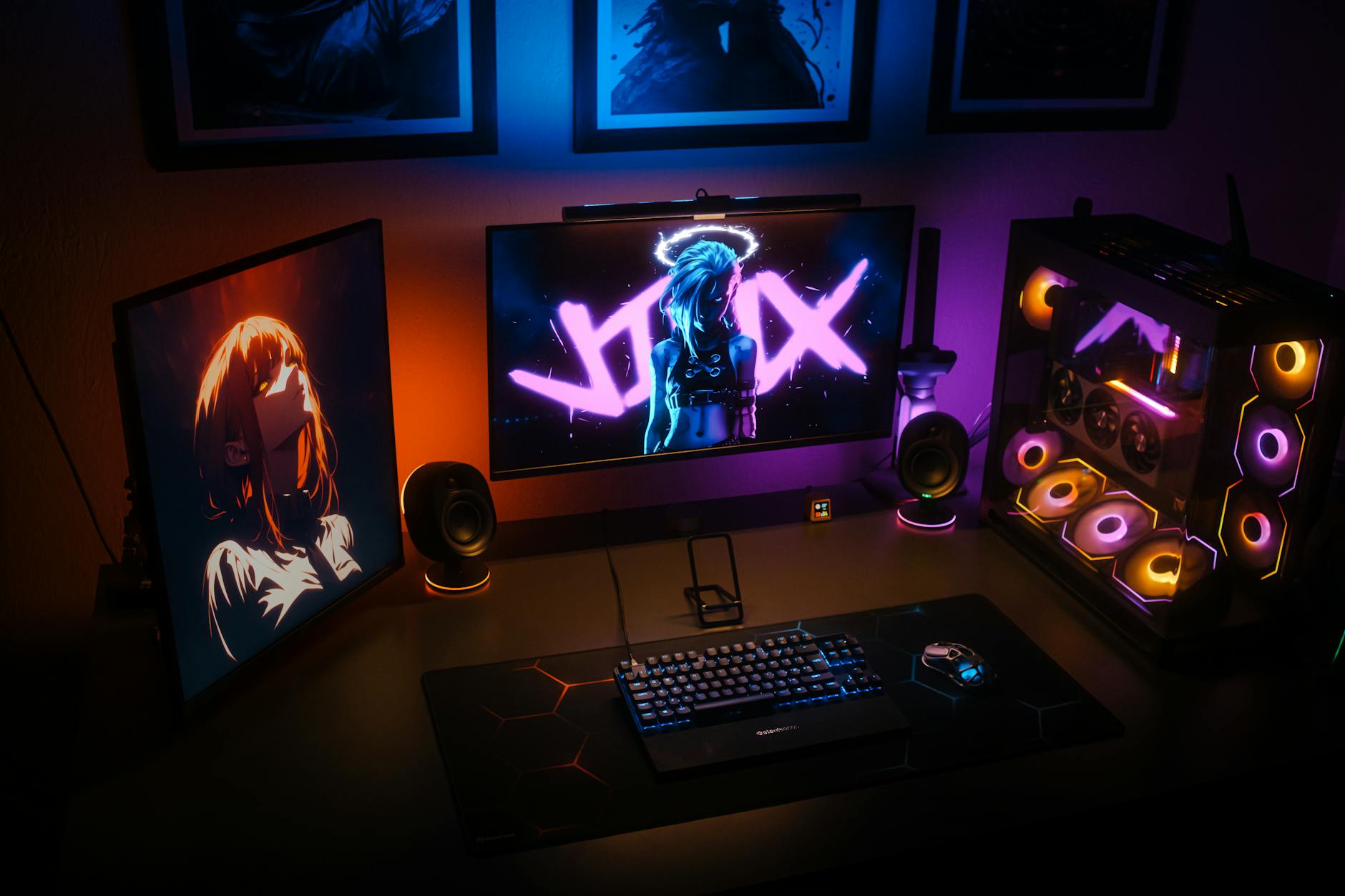 Modern gaming setup showcasing portable gaming technology