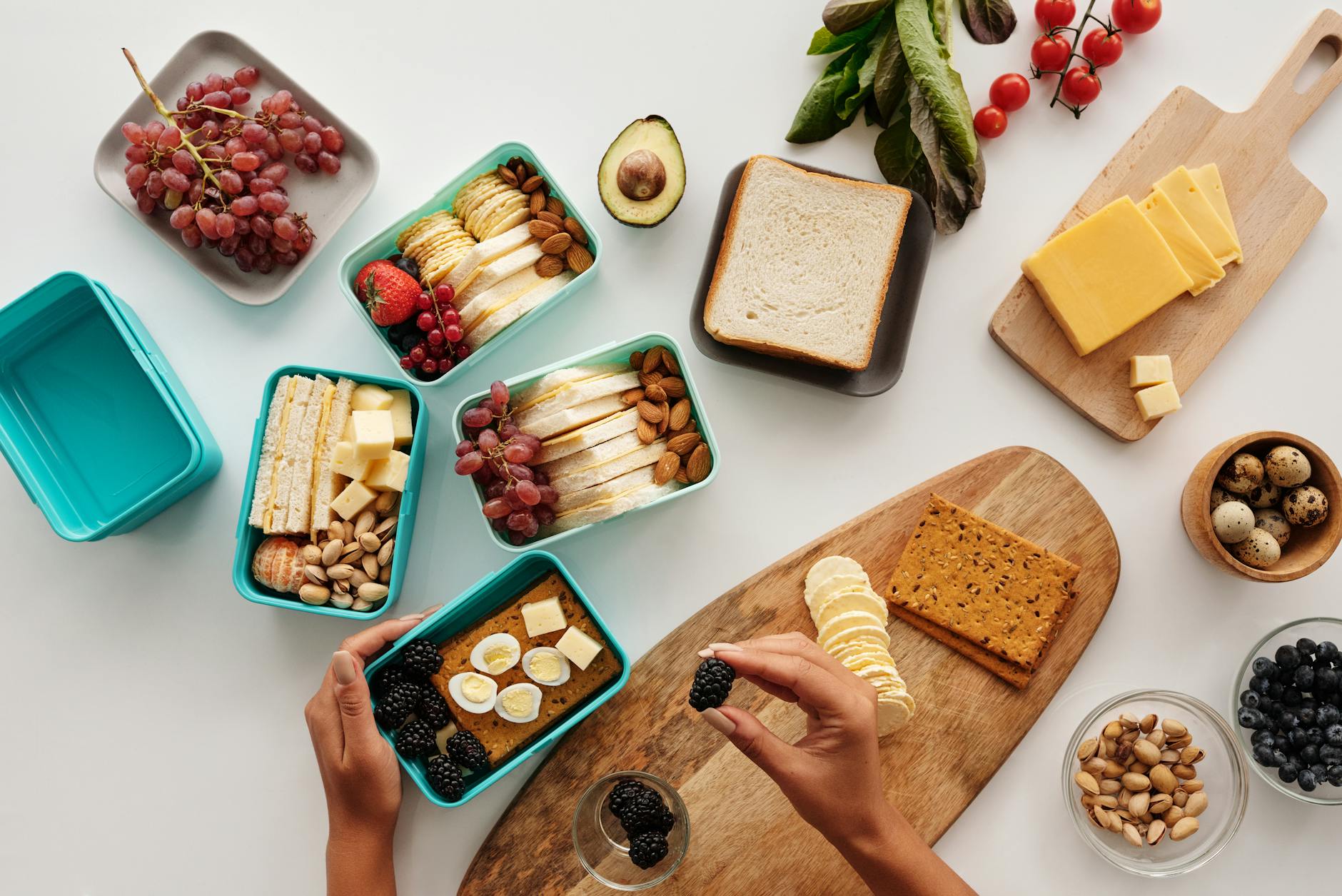 Organized meal prep containers with precisely portioned healthy ingredients