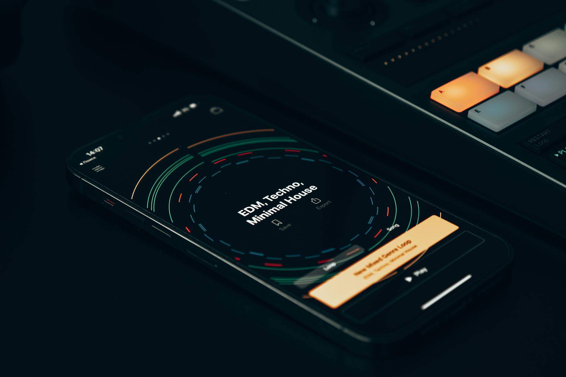 Close-up of mobile phone displaying modern app interface design with clean UI elements