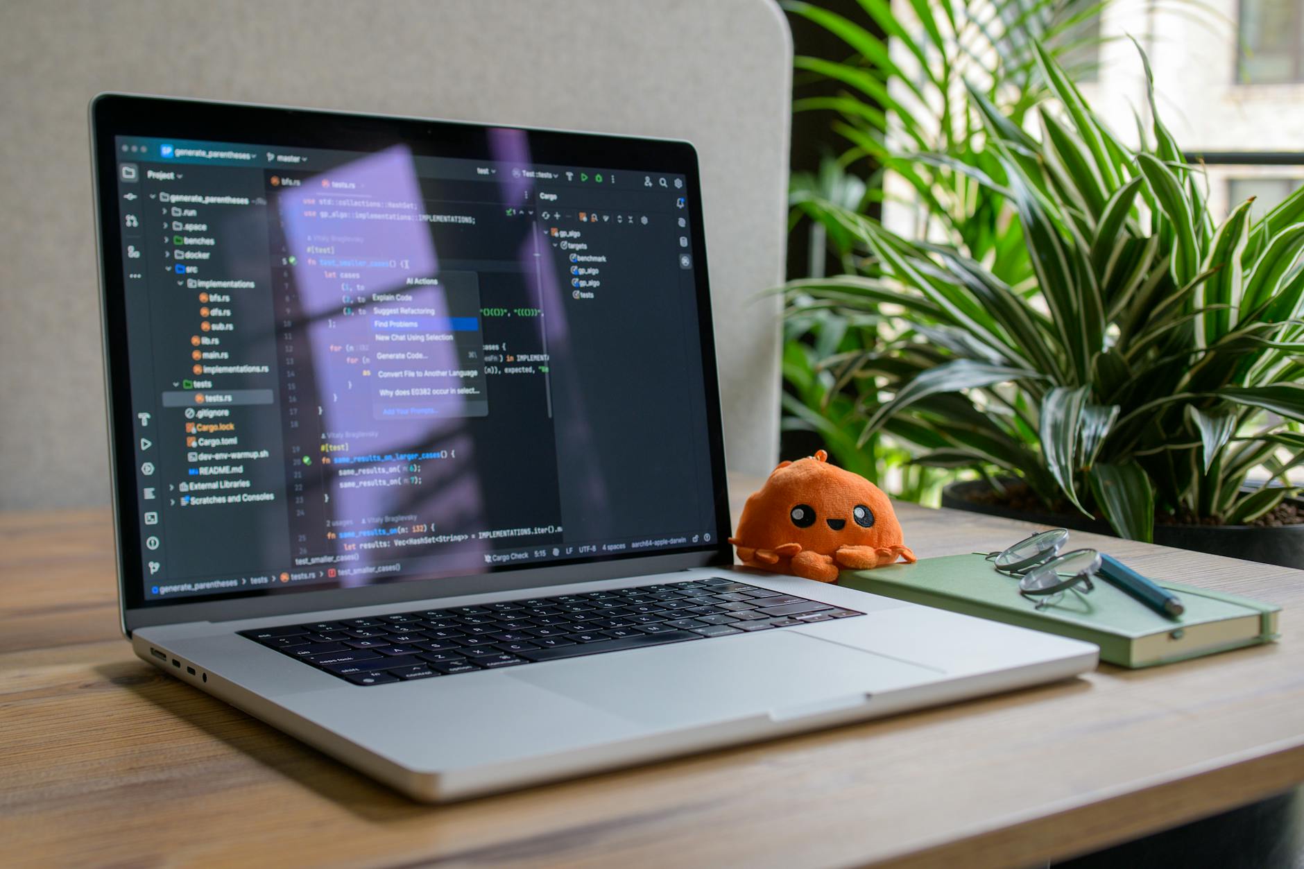 Clean development workspace with multiple monitors showing containerized applications