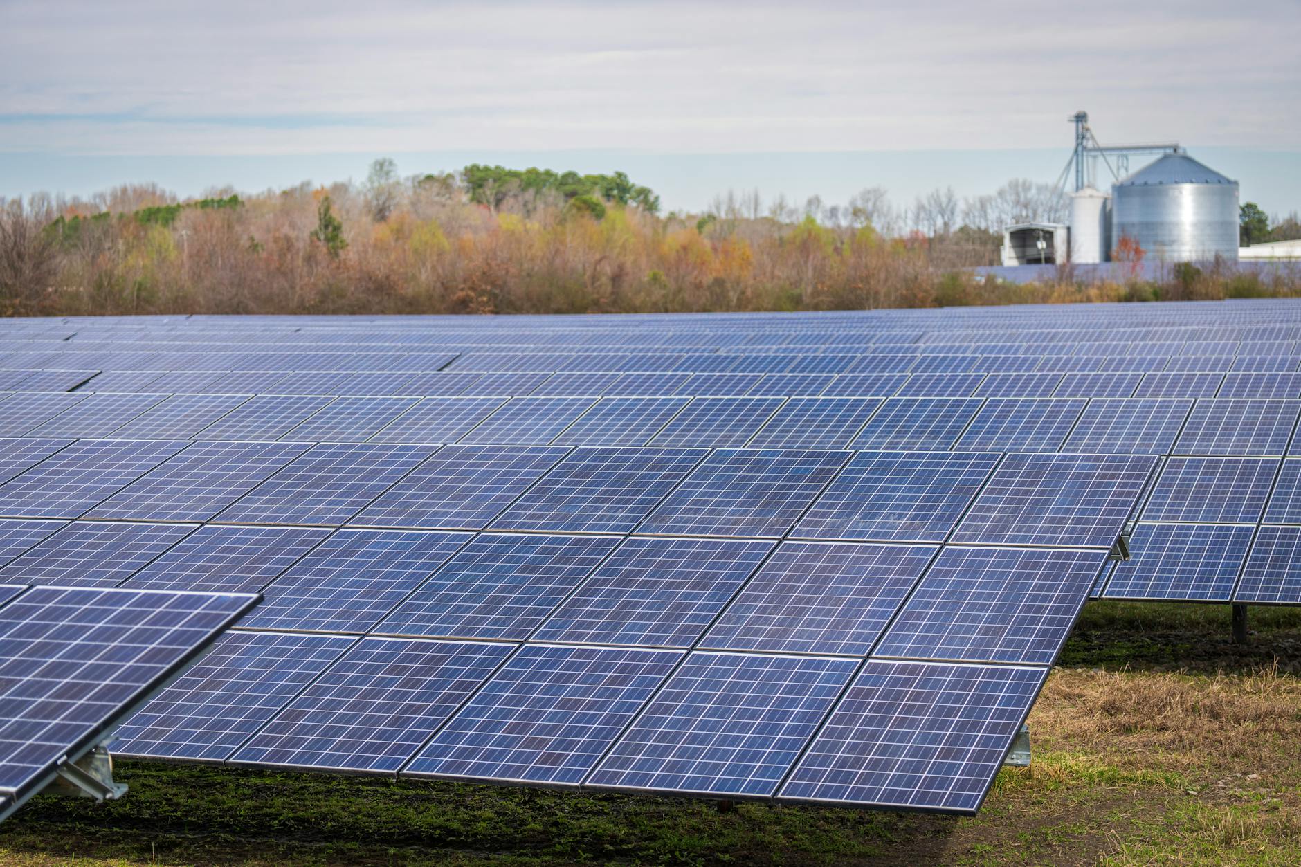 Solar panels positioned outdoors for renewable energy charging