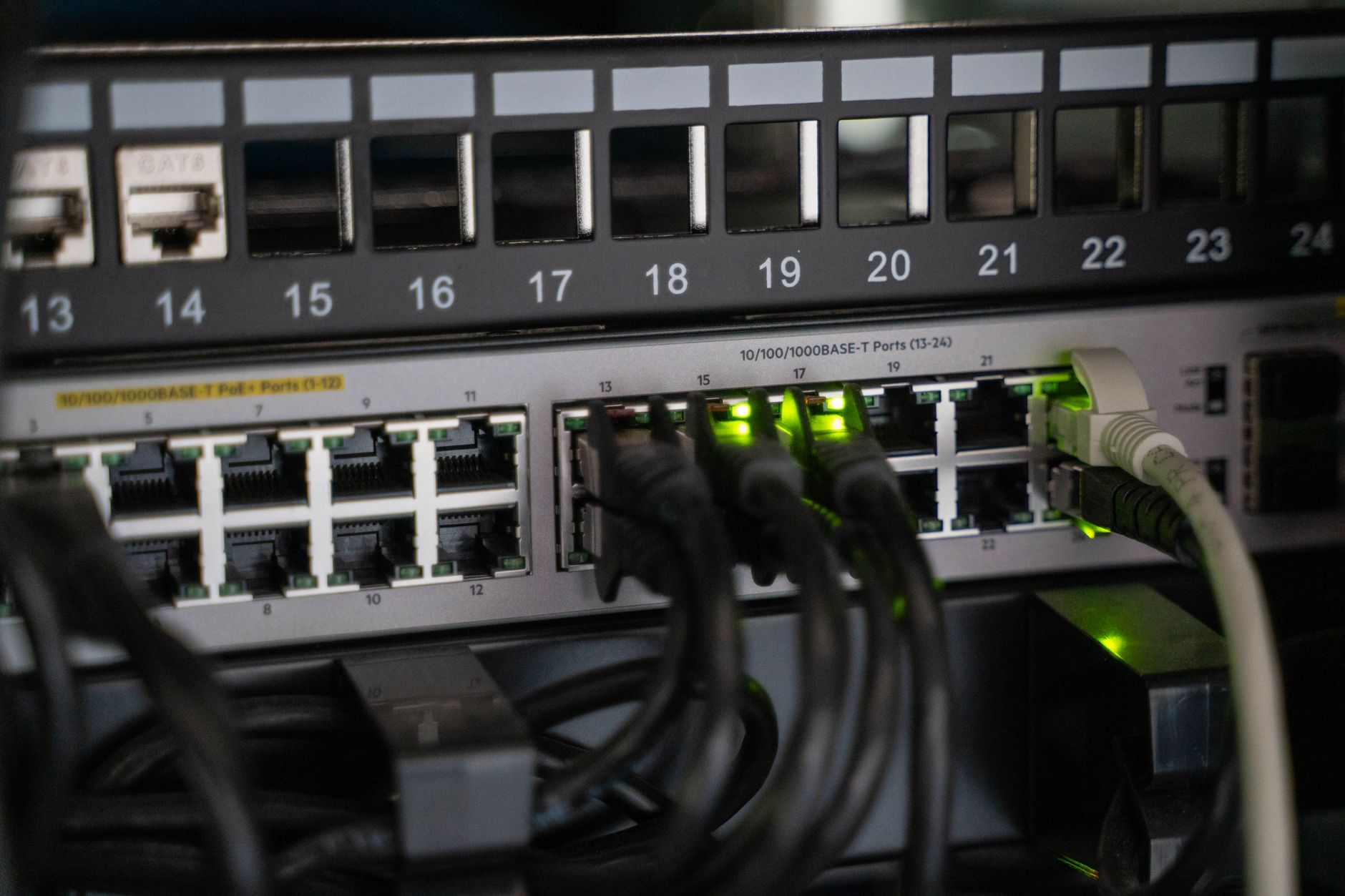 A network monitoring dashboard on a computer screen showing connected services