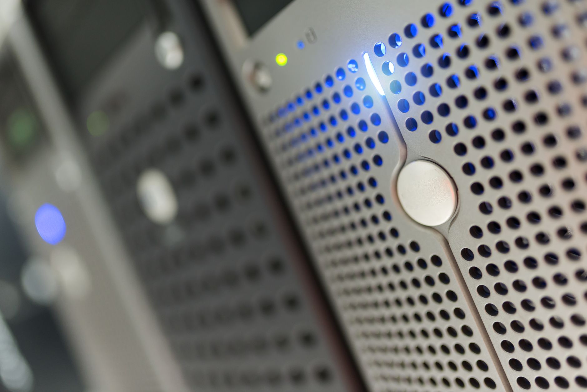 Close-up of network cables and server hardware representing VPN infrastructure