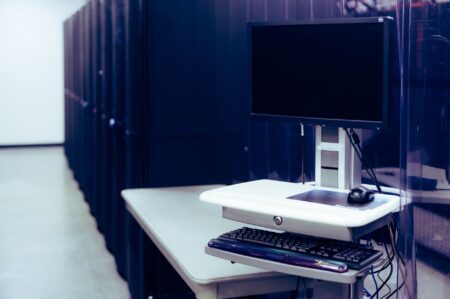 A home server setup with a small computer running self-hosted services