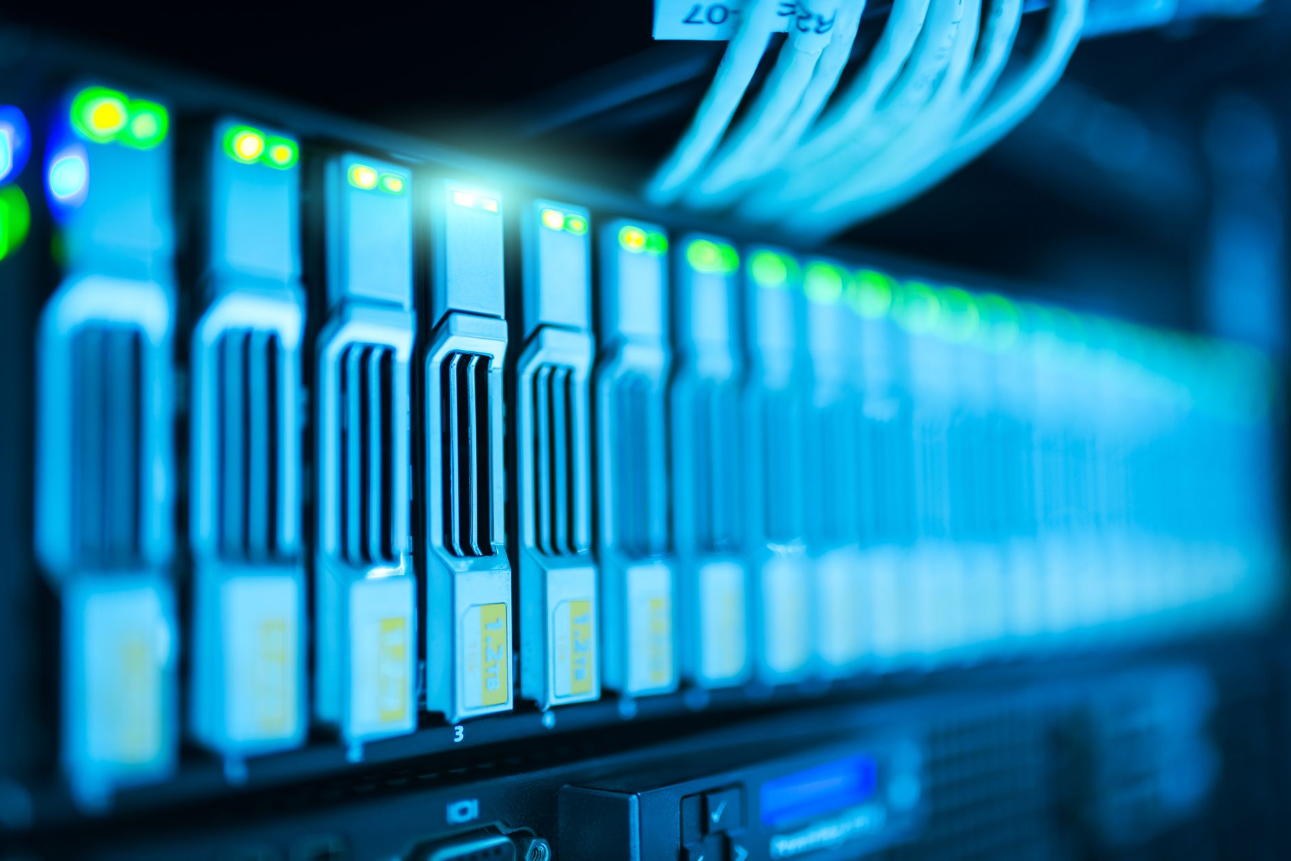 Server rack in a data center representing self-hosted infrastructure