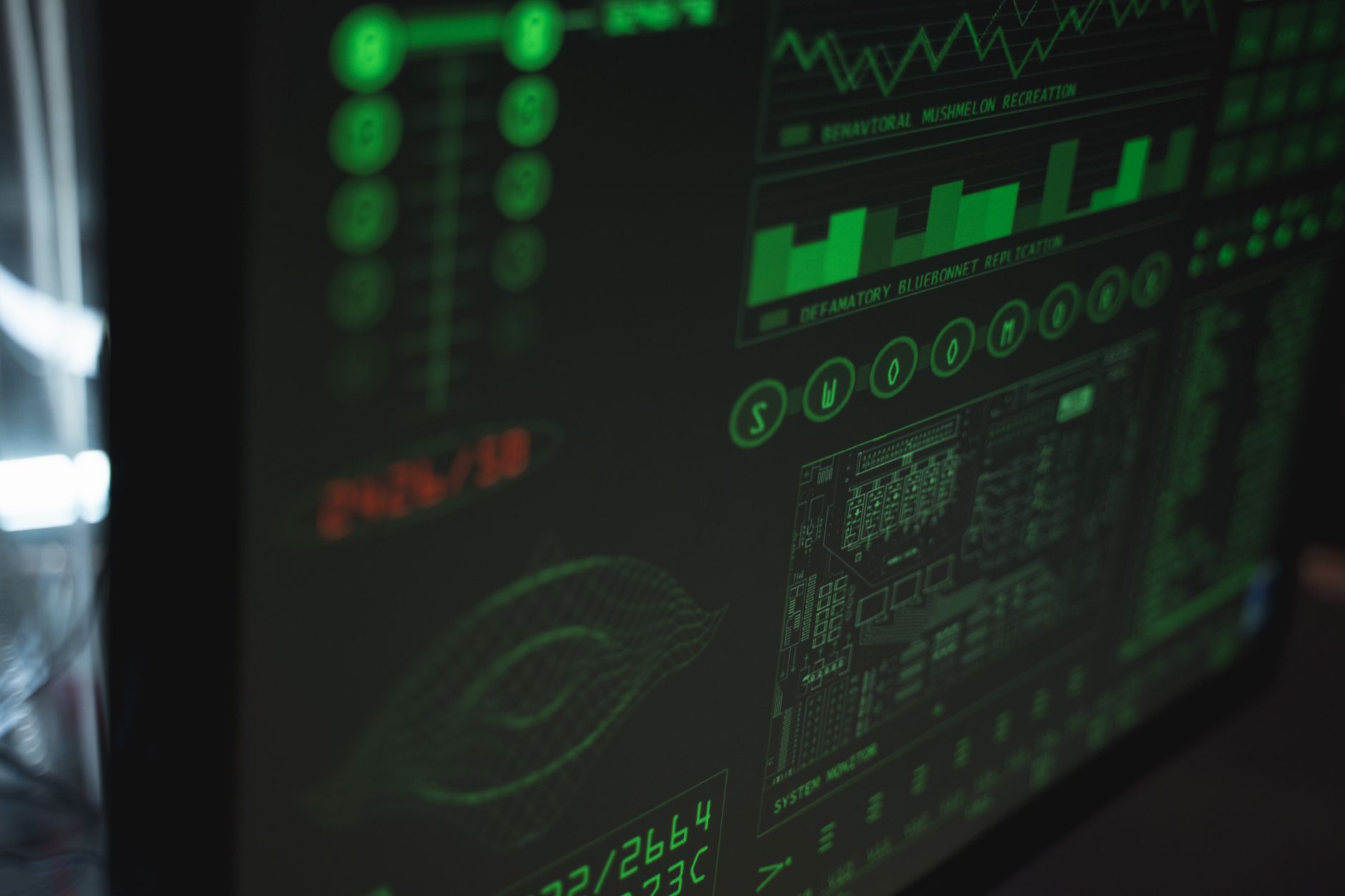 Computer screen displaying a system monitoring dashboard with uptime graphs