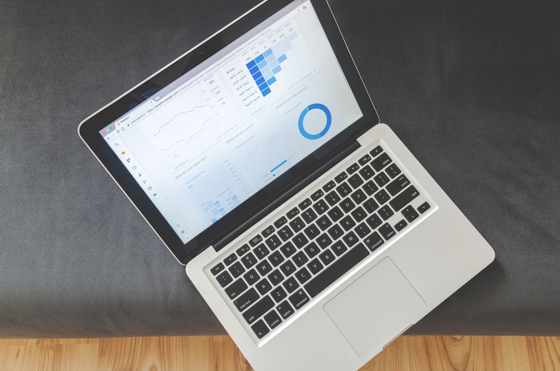 Laptop screen displaying a personal finance or subscription tracking dashboard